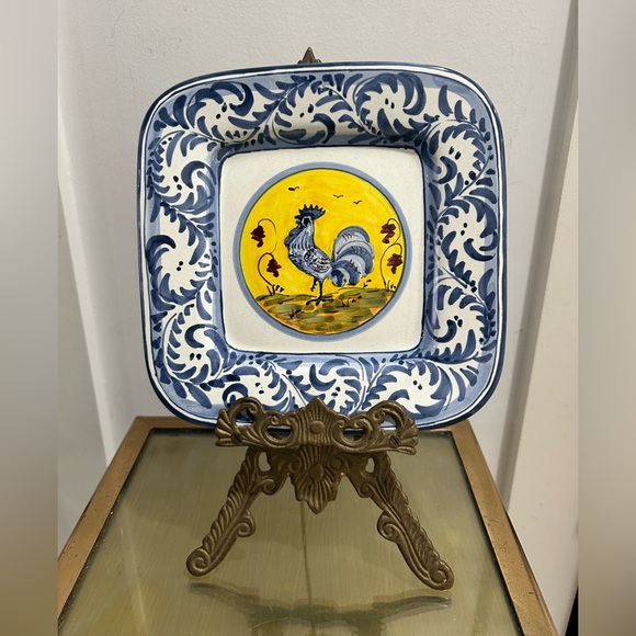 Vintage Rampini Radda Hand Painted & Signed Italian Plate -Rooster - Picture 1 of 5